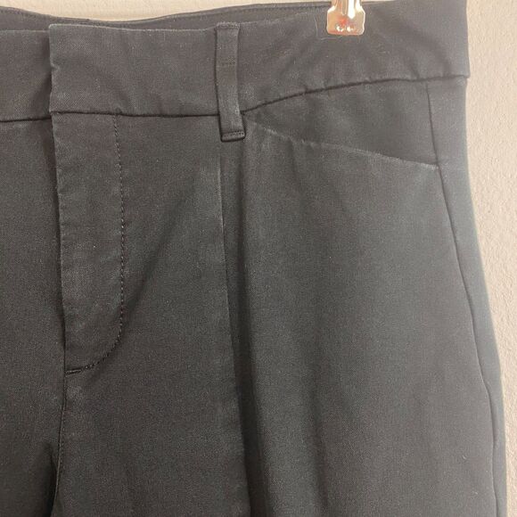 Old Navy Black Pixie Pants Size 12 High Rise Taper Split Hem Cotton/Rayon 32/29 - Picture 4 of 16